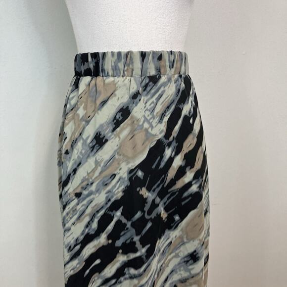 Robert Louis Skirt size Extra Large Black Gray Sheer A Line Scarf Sheer Boho - Picture 3 of 10